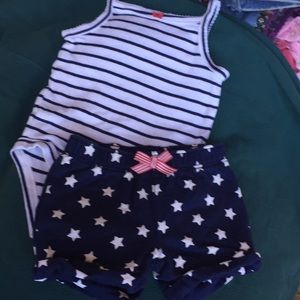 sz 3 mo 2 pc  NAVY patriotic bundle outfit shorts
